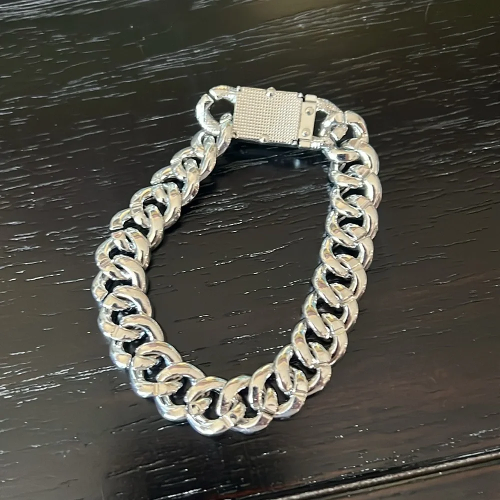Pink rhinestone Cuban chain bracelet-NWT